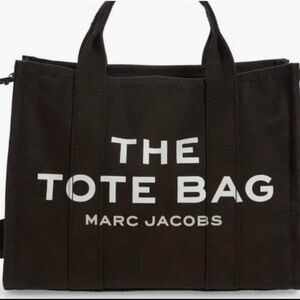 Marc Jacobs Black Canvas Tote Bag with Bold Branding